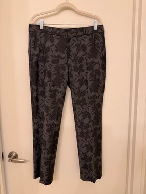 Banana Republic Avery Wool Blend Gray Patterned Career Dress Pants 8